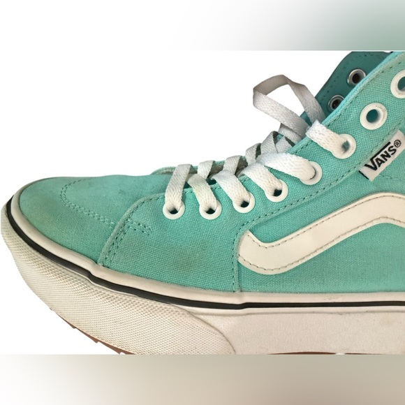 Vans Filmore Hi Tapere Platform in Aqua Sky Canvas sz 7 Sk8 sneaker lace up shoe - Picture 6 of 13